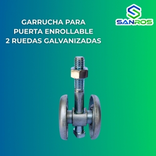 Garrucha para Puerta Enrollable 2 Ruedas Galvanizadas