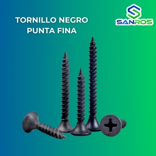 Tornillo Negro 6 × 1″ Punta Fina
